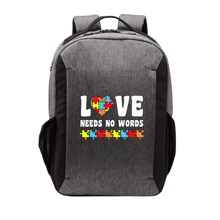 Love Needs No Words Puzzle Autism Awareness Teacher And Vector Backpack