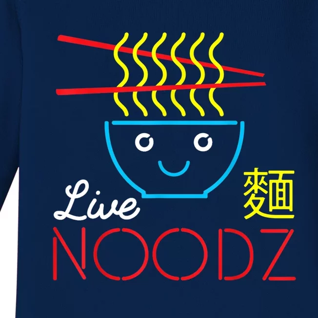 Live Noodz Noods Ramen Noodle Pho Funny Cute Gift Baby Long Sleeve Bodysuit