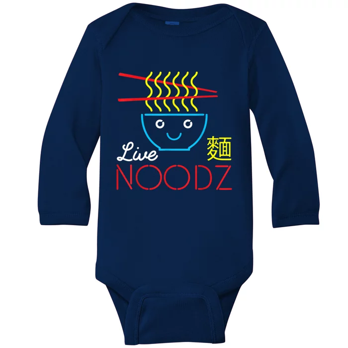 Live Noodz Noods Ramen Noodle Pho Funny Cute Gift Baby Long Sleeve Bodysuit