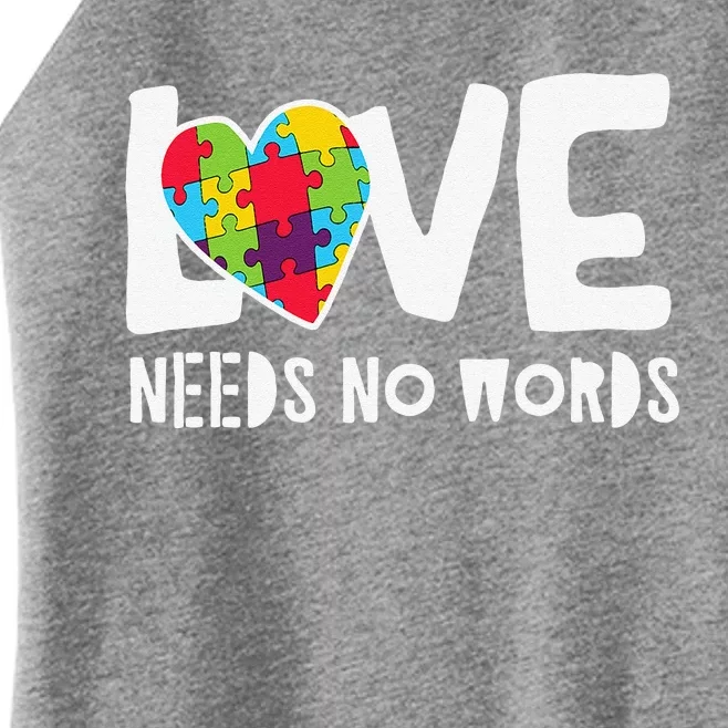 Love Needs No Words Autism Women’s Perfect Tri Rocker Tank