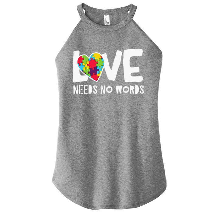 Love Needs No Words Autism Women’s Perfect Tri Rocker Tank