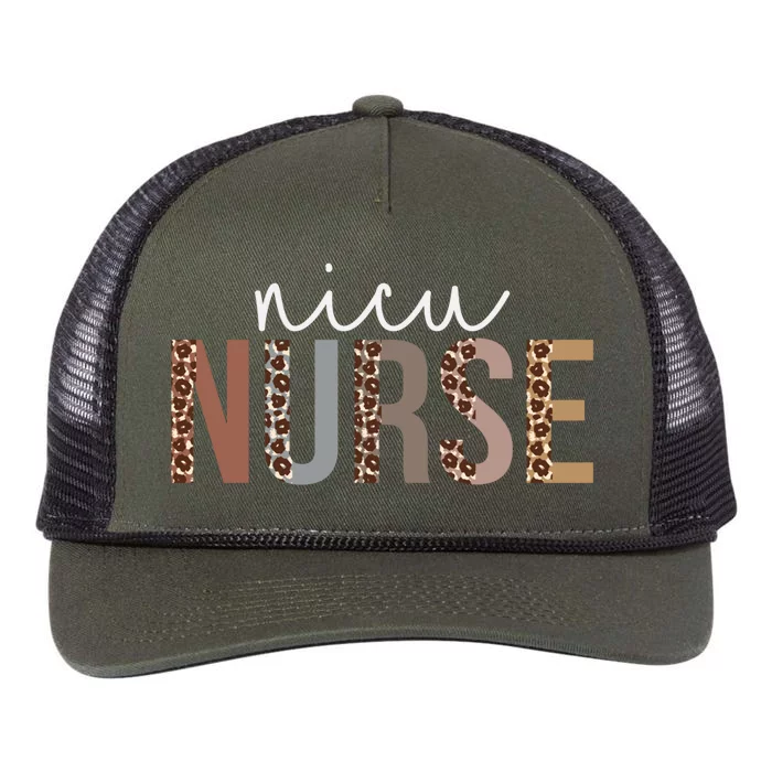 Leopard Nicu Nurse Appreciation Healthcare Workers Cute Gift Retro Rope Trucker Hat Cap