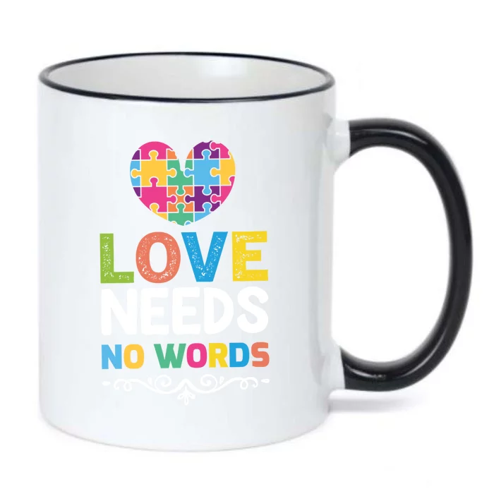 Love Needs No Words Black Color Changing Mug