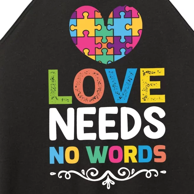 Love Needs No Words Women’s Perfect Tri Rocker Tank