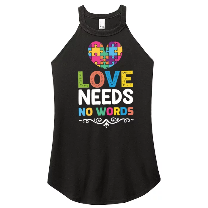 Love Needs No Words Women’s Perfect Tri Rocker Tank