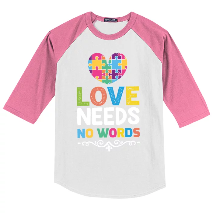 Love Needs No Words Kids Colorblock Raglan Jersey