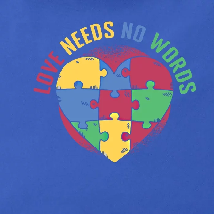 Love Needs No Words Heart Puzzle Autism Warriors Great Gift Zip Tote Bag