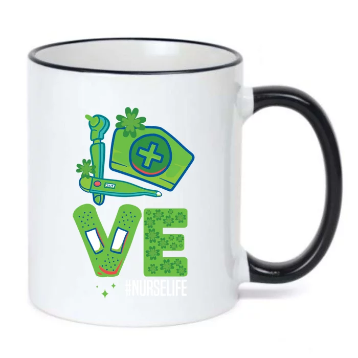 Love Nurse Nurselife Shamrock St Patricks Day St Paddys Day Gift Black Color Changing Mug