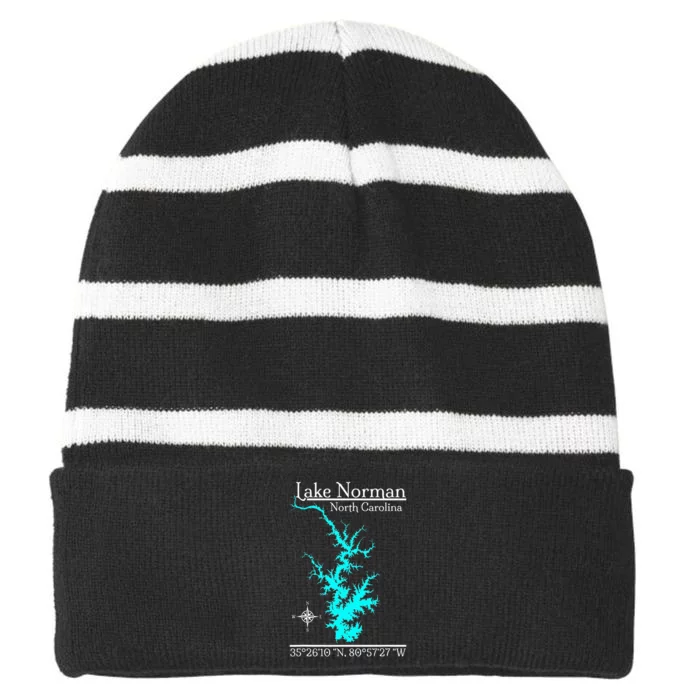 Lake Norman North Carolina Striped Beanie with Solid Band