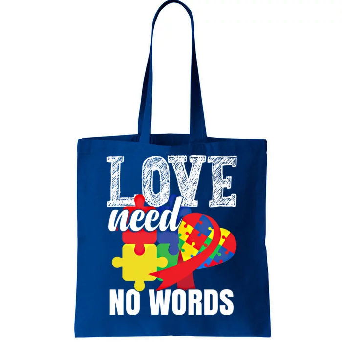 Love Need No Words Autism Great Gift Tote Bag