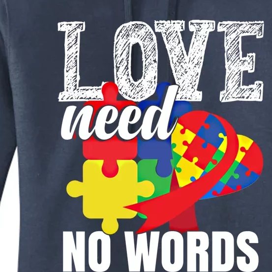 Love Need No Words Autism Great Gift Women's Pullover Hoodie