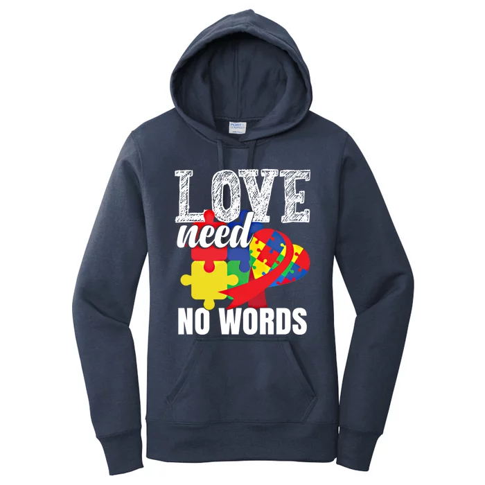 Love Need No Words Autism Great Gift Women's Pullover Hoodie