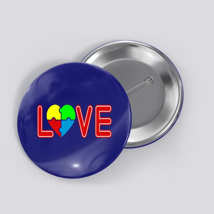 Love Needs No Words Autism Awareness Cute Gift Button