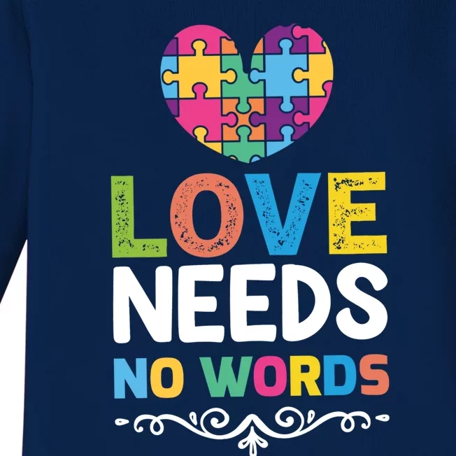 Love Needs No Words Baby Long Sleeve Bodysuit