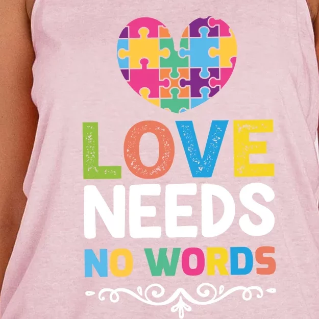 Love Needs No Words Women's Knotted Racerback Tank