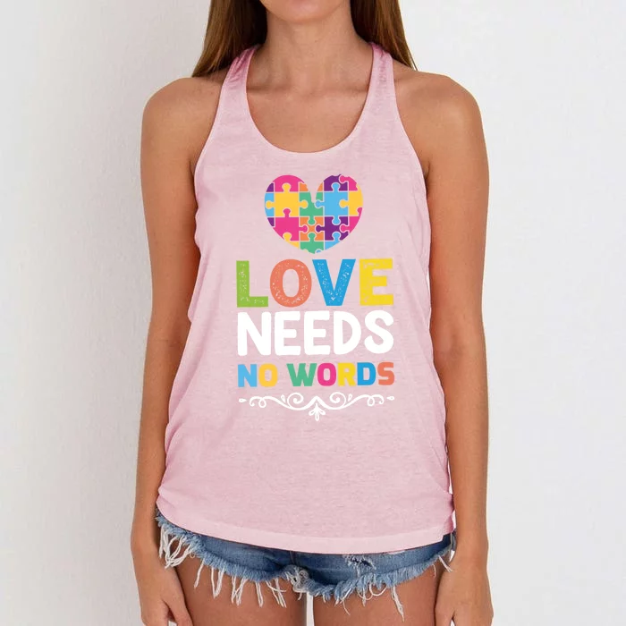 Love Needs No Words Women's Knotted Racerback Tank