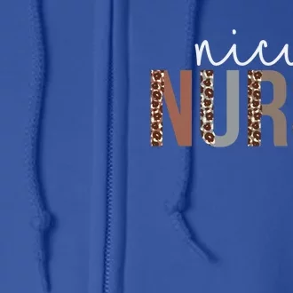 Leopard Nicu Nurse Appreciation Healthcare Workers Gift Full Zip Hoodie