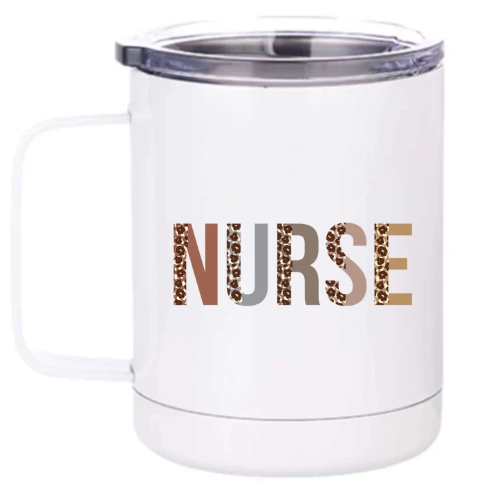 Leopard Nicu Nurse Appreciation Healthcare Workers Gift Front & Back 12oz Stainless Steel Tumbler Cup