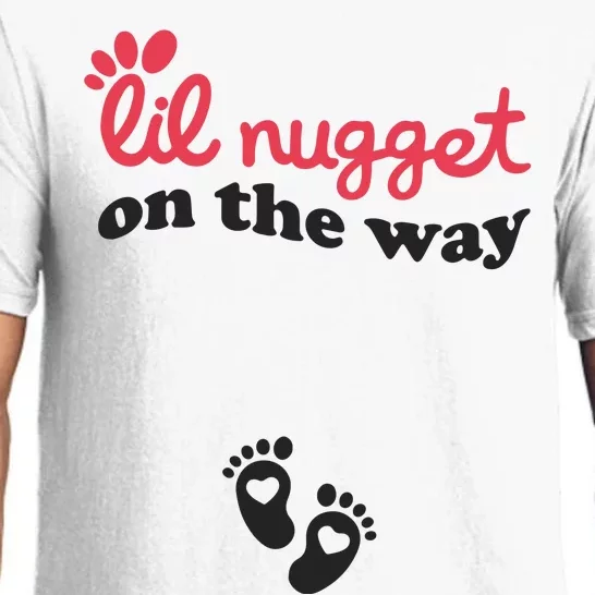 Lil Nugget On The Way Pregnancy Announcement Chicken Nugget Pajama Set