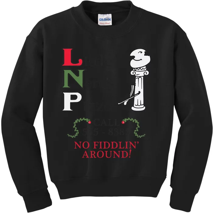 Little NeroS Pizza No Around Vintage Printed Graphic Kids Sweatshirt