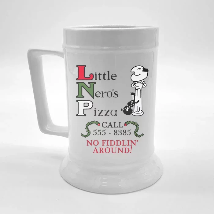 Little NeroS Pizza No Around Vintage Printed Graphic Front & Back Beer Stein