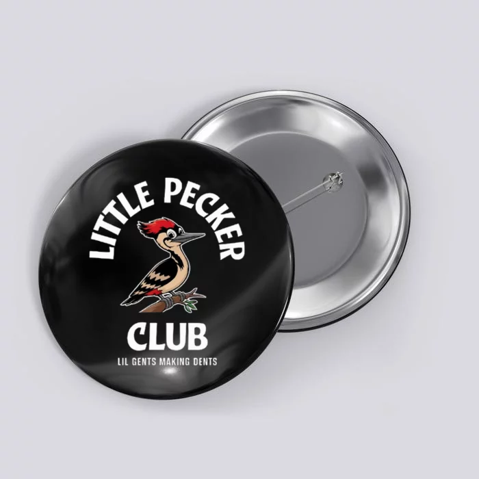 Little Nature Pecker Club Funny Woodpecker Button