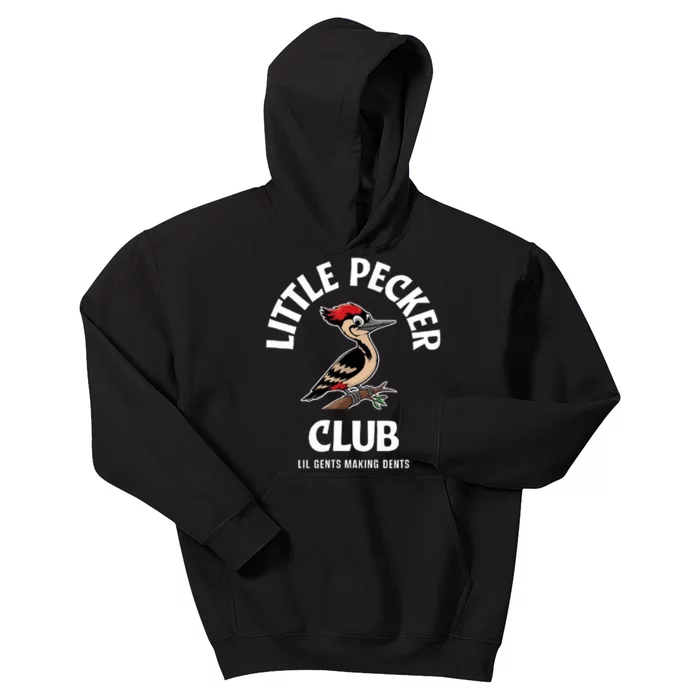 Little Nature Pecker Club Funny Woodpecker Kids Hoodie