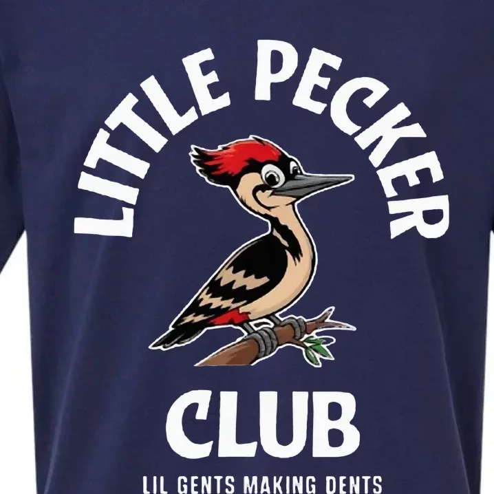 Little Nature Pecker Club Funny Woodpecker Sueded Cloud Jersey T-Shirt