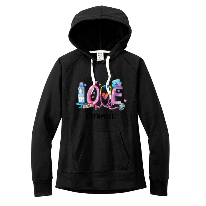 Love Nurse Paramedic Gift Women's Fleece Hoodie