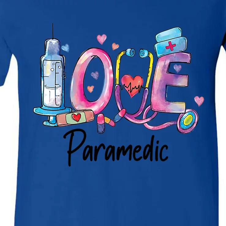 Love Nurse Paramedic Gift V-Neck T-Shirt