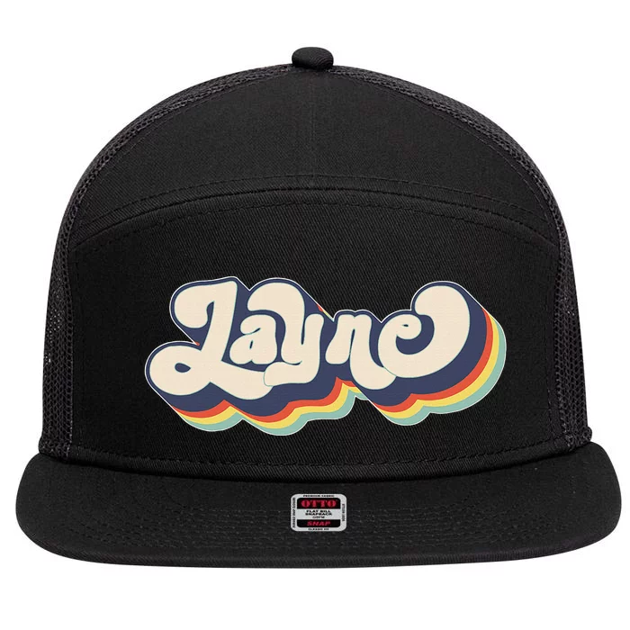 Layne Name Personalized Surname First Name Layne 7 Panel Mesh Trucker Snapback Hat