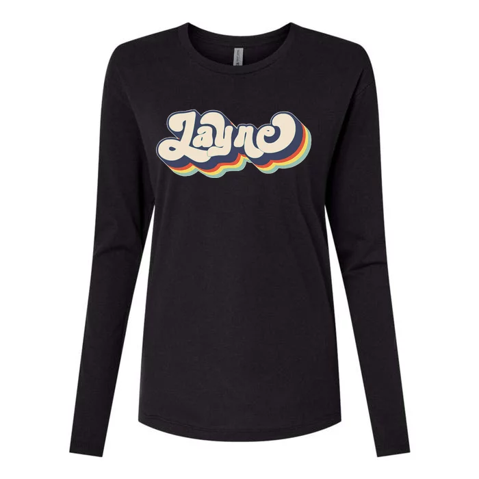 Layne Name Personalized Surname First Name Layne Womens Cotton Relaxed Long Sleeve T-Shirt