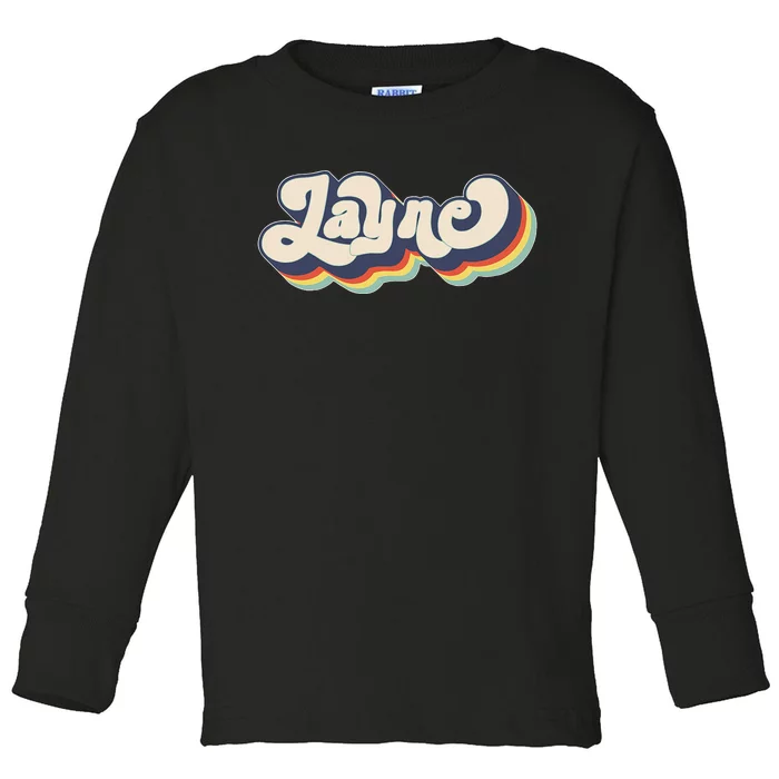 Layne Name Personalized Surname First Name Layne Toddler Long Sleeve Shirt