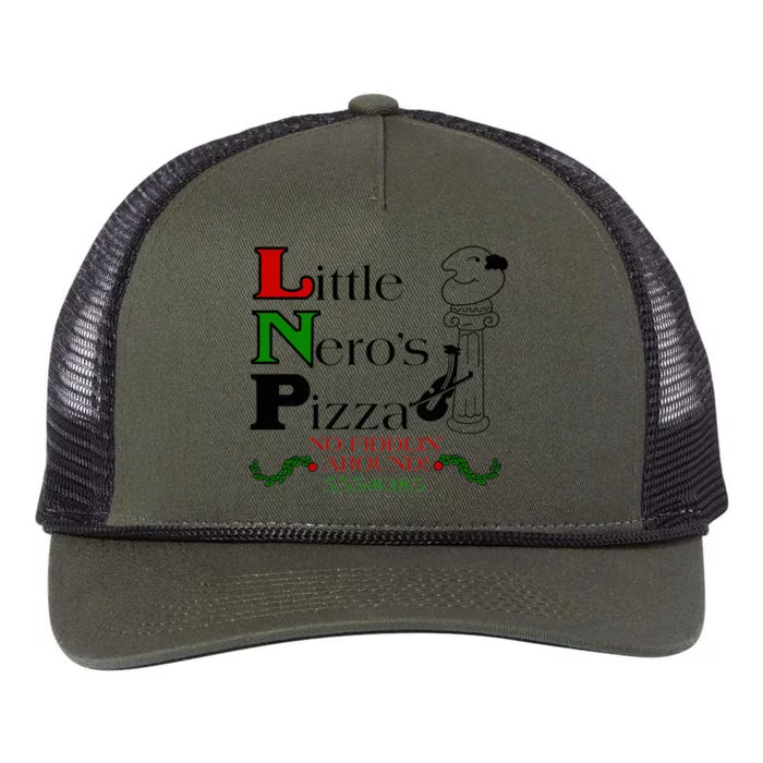 Little Nero's Pizza No Fiddlin' Around Retro Rope Trucker Hat Cap