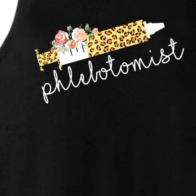 Leopard Needle Phlebotomist Phlebotomy Tech Technician Nurse Ladies Tri-Blend Wicking Tank