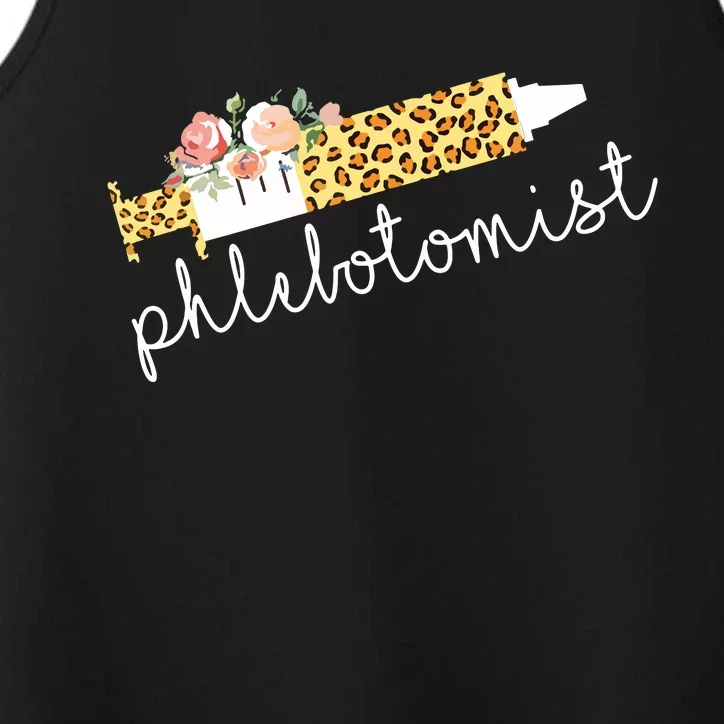 Leopard Needle Phlebotomist Phlebotomy Tech Technician Nurse Performance Tank