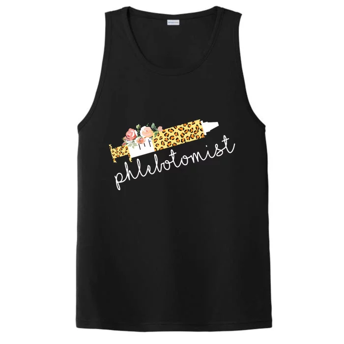 Leopard Needle Phlebotomist Phlebotomy Tech Technician Nurse Performance Tank