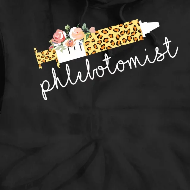 Leopard Needle Phlebotomist Phlebotomy Tech Technician Nurse Tie Dye Hoodie