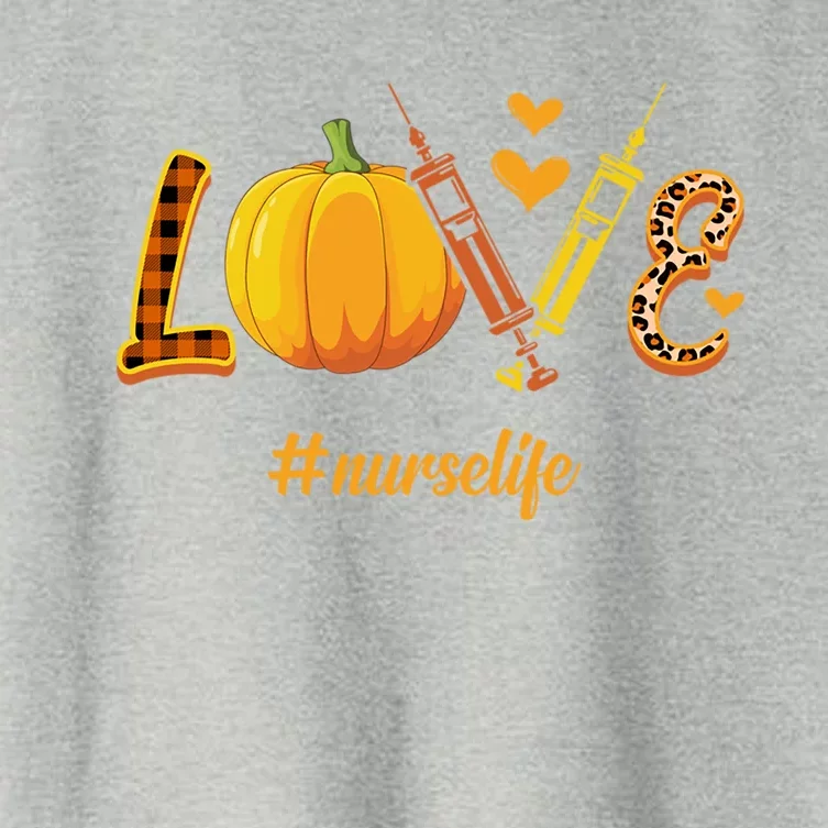 Love Nurse Pumpkin Leopard Fall Halloween Thanksgiving Meaningful Gift Women's Crop Top Tee