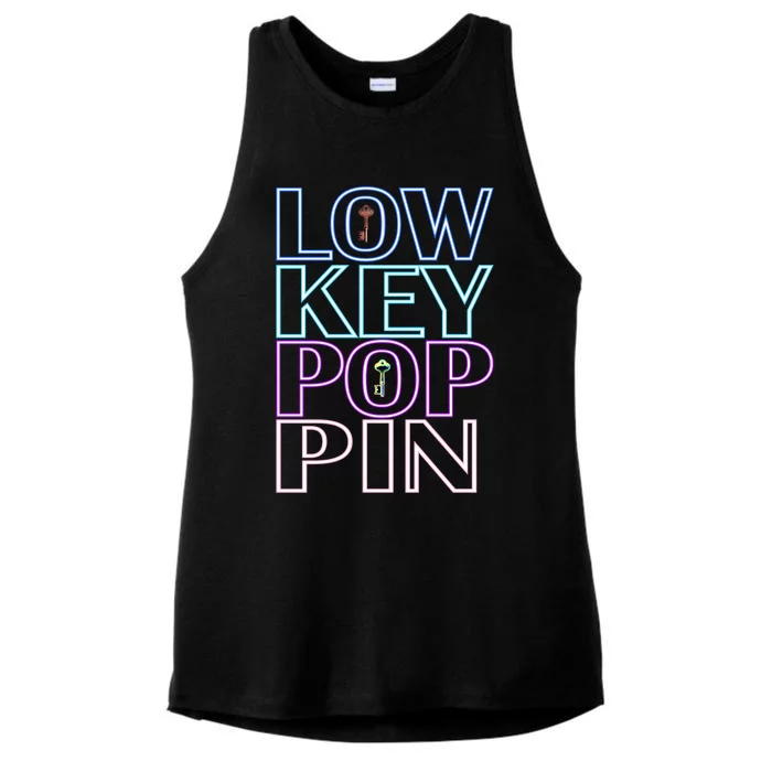 Lowkey Neon Poppin Gift Ladies Tri-Blend Wicking Tank