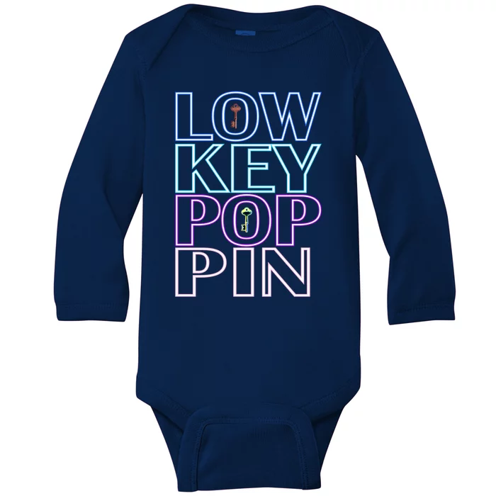 Lowkey Neon Poppin Gift Baby Long Sleeve Bodysuit