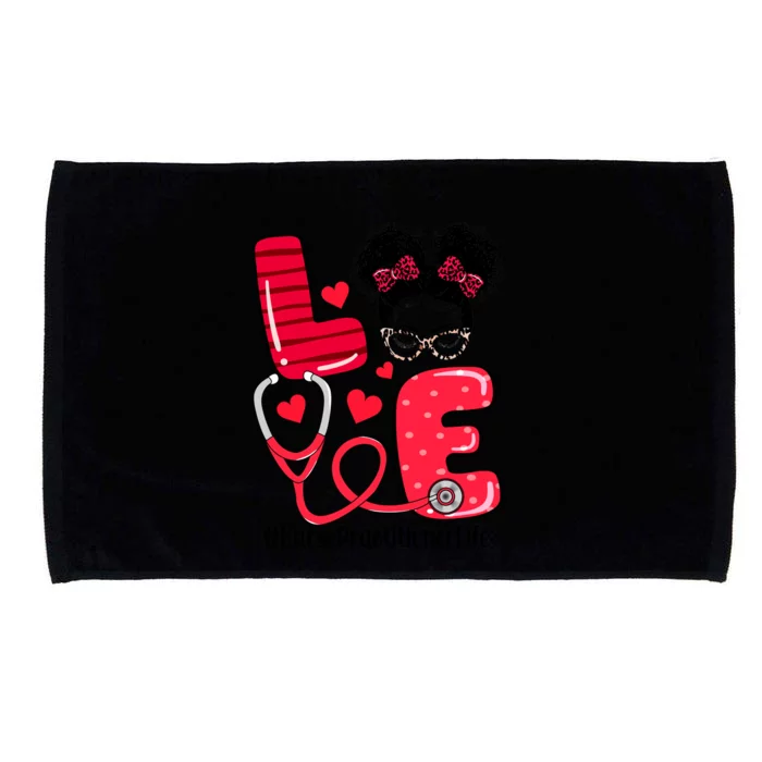 Love Nurse Practitioner Life Nurse Valentines Day Gift Microfiber Hand Towel