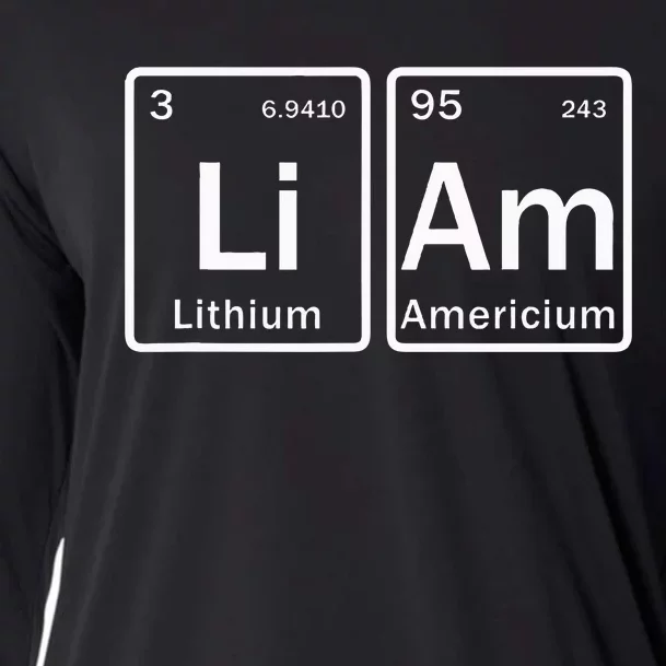 Liam Name Personalized In Periodic Table Elets Cooling Performance Long Sleeve Crew