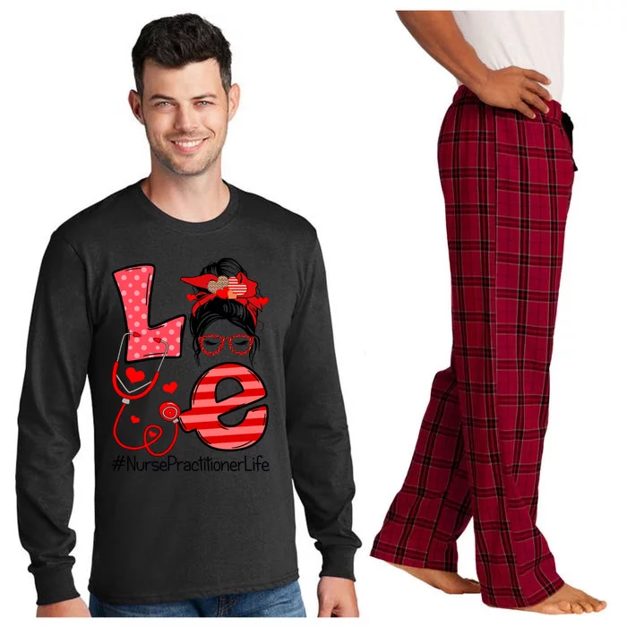 Love Nurse Practitioner Life Nurse Valentine's Day Gift Long Sleeve Pajama Set