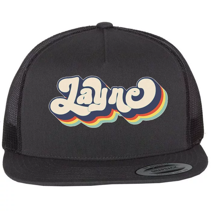 Layne Name Personalized Surname First Name Layne Flat Bill Trucker Hat