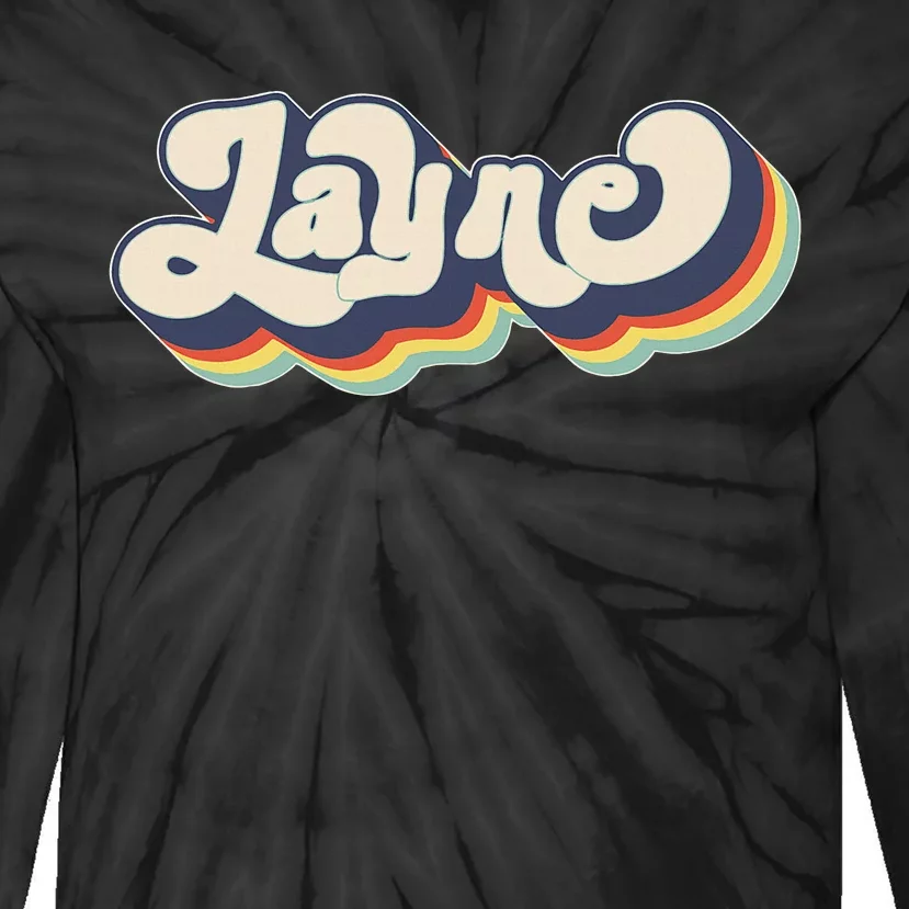 Layne Name Personalized Surname First Name Layne Tie-Dye Long Sleeve Shirt