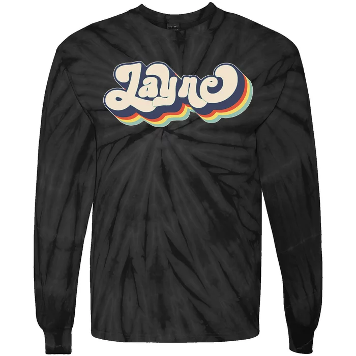 Layne Name Personalized Surname First Name Layne Tie-Dye Long Sleeve Shirt