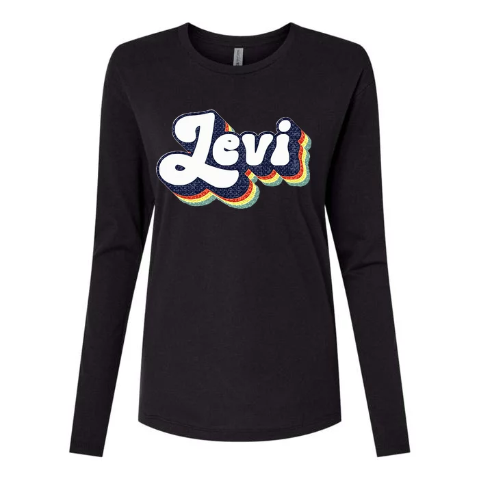 Levi Name Personalized Surname First Name Levi Womens Cotton Relaxed Long Sleeve T-Shirt