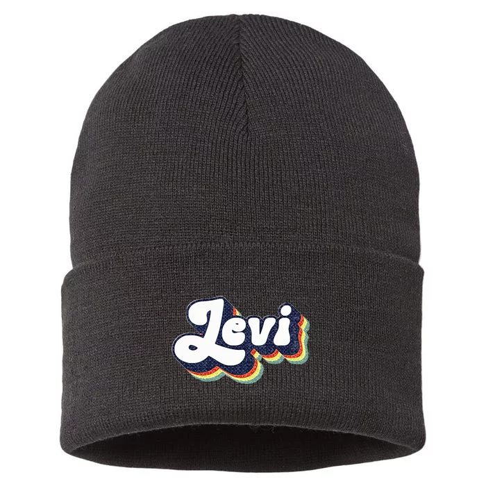 Levi Name Personalized Surname First Name Levi Sustainable Knit Beanie