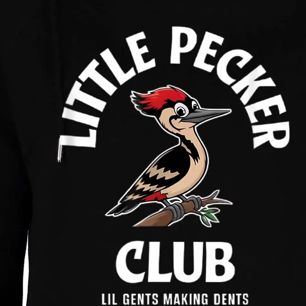 Little Nature Pecker Club Funny Woodpecker Womens Funnel Neck Pullover Hood